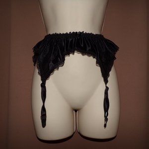 Vintage Fredrick's of Hollywood Satin and Lace Garter Belt Size M